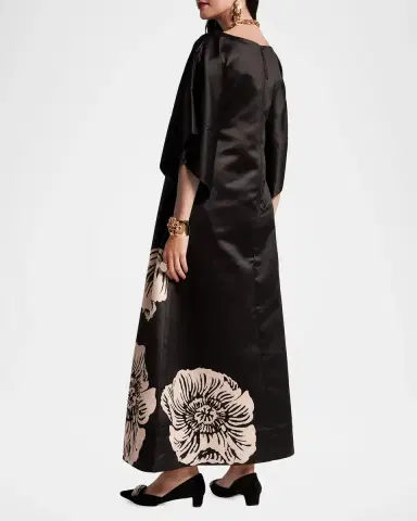 Frances Valentine Spinnaker Floral-Print Satin Maxi Dress | Thumbnail 3 Frances Valentine Spinnaker Floral-Print Satin Maxi Dress | Thumbnail 3
