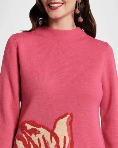 Frances Valentine Annie Floral-Embroidered Knit Mini Dress | Thumbnail 4 Frances Valentine Annie Floral-Embroidered Knit Mini Dress | Thumbnail 4