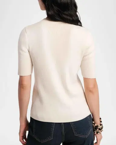 Frances Valentine Marie Mock-Neck Cotton Knit Sweater | Thumbnail 2