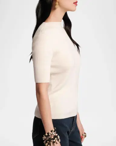 Frances Valentine Marie Mock-Neck Cotton Knit Sweater | Thumbnail 5