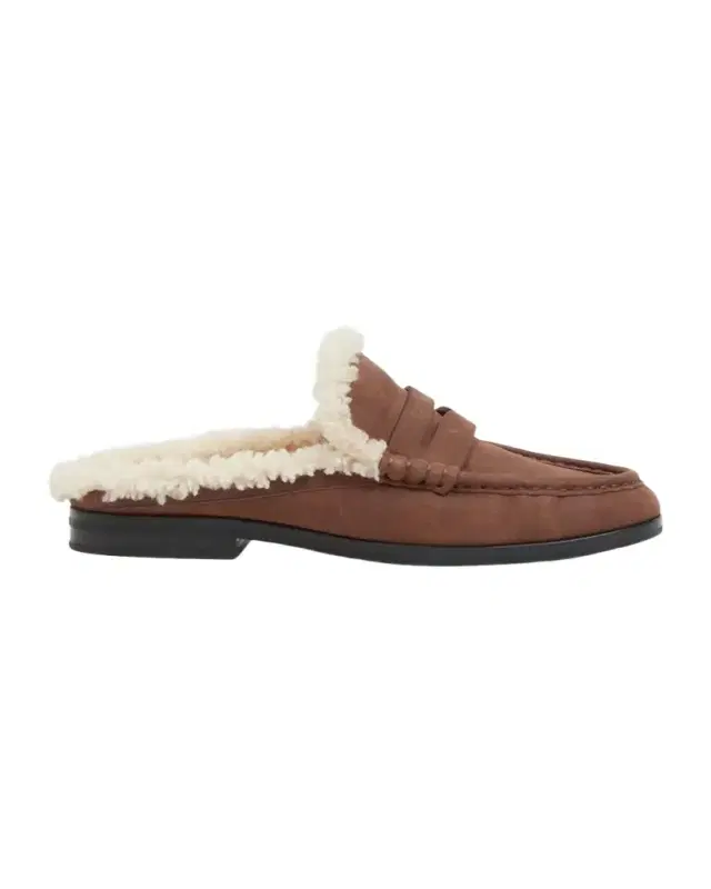 Simkhai Dean Shearling-Lined Suede Loafer Mules