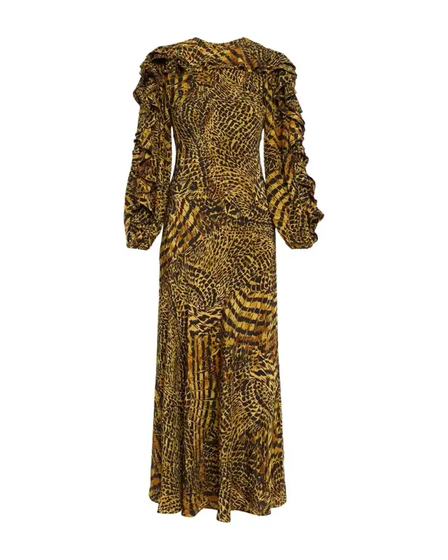 Ulla Johnson Sabrina Long-Sleeve Silk Maxi Dress