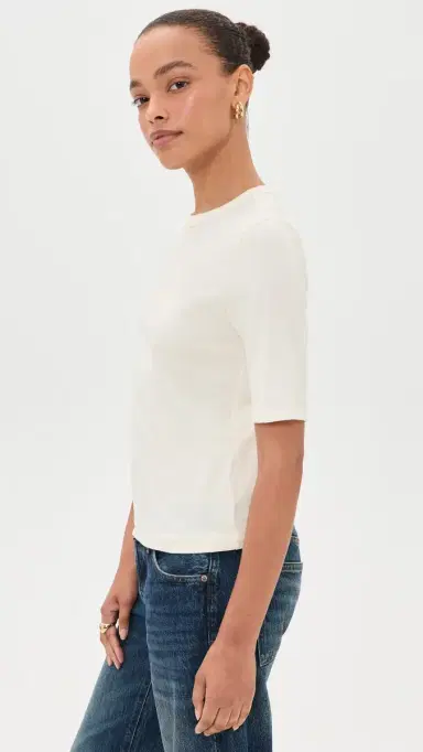 Pistola Melika Quarter Sleeve Crew Neck Tee oft White | Thumbnail 4
