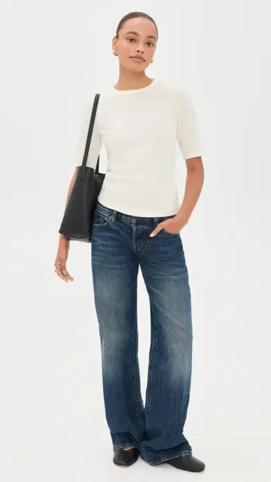 Pistola Melika Quarter Sleeve Crew Neck Tee oft White | Thumbnail 5