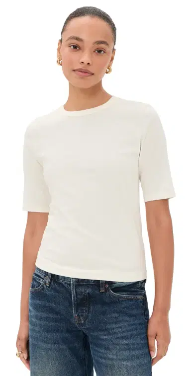Pistola Melika Quarter Sleeve Crew Neck Tee oft White | Thumbnail 1