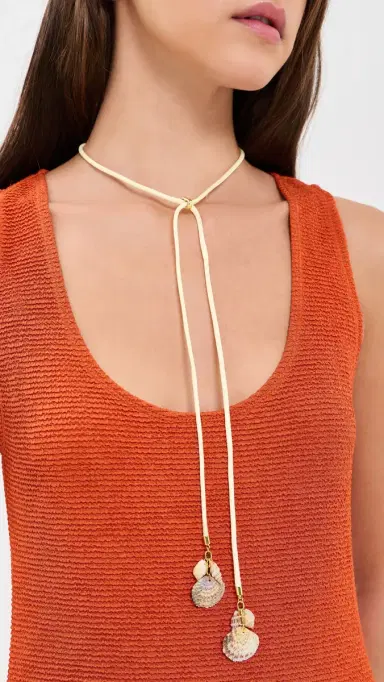 Logan Tay Shell Drop Wrap Necklace White One Size | Thumbnail 4