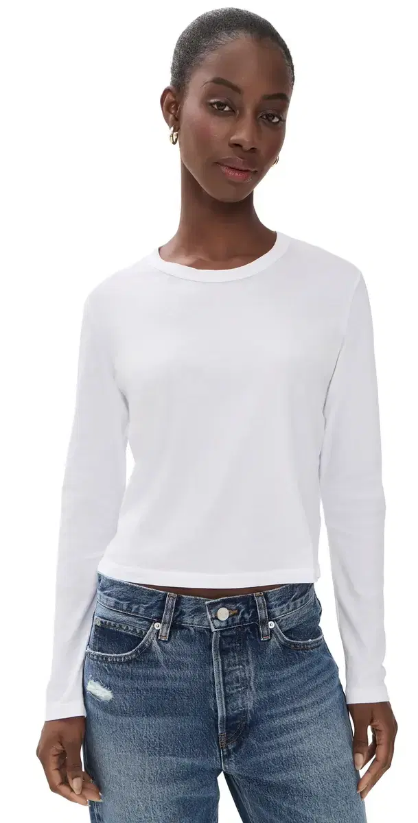 James Perse Shrunken Crew Neck Tee White