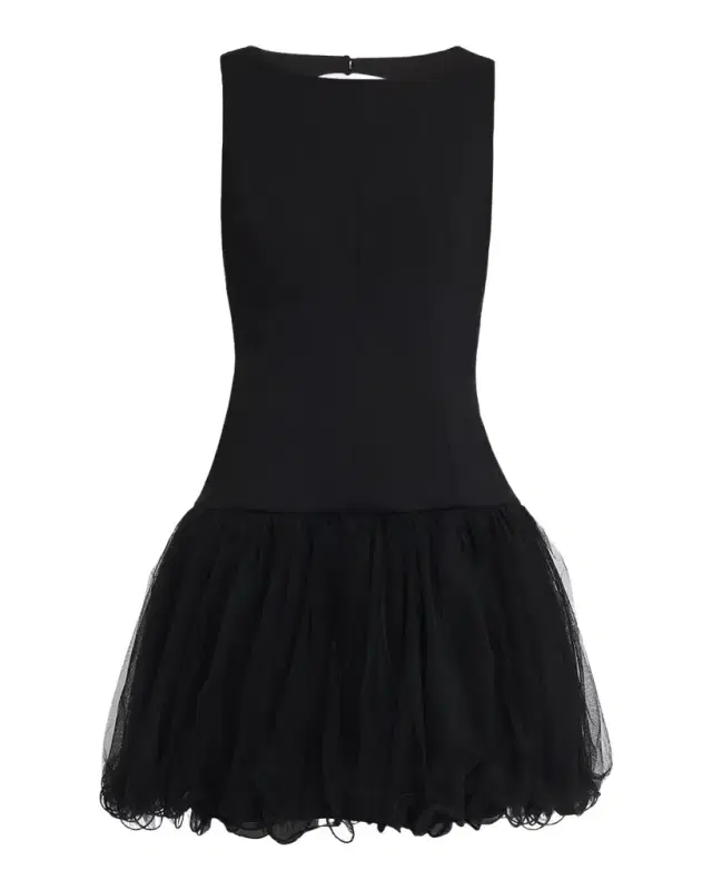 Cinq à Sept Neriva Sleeveless Fit & Flare Tulle Skirt Mini Dress
