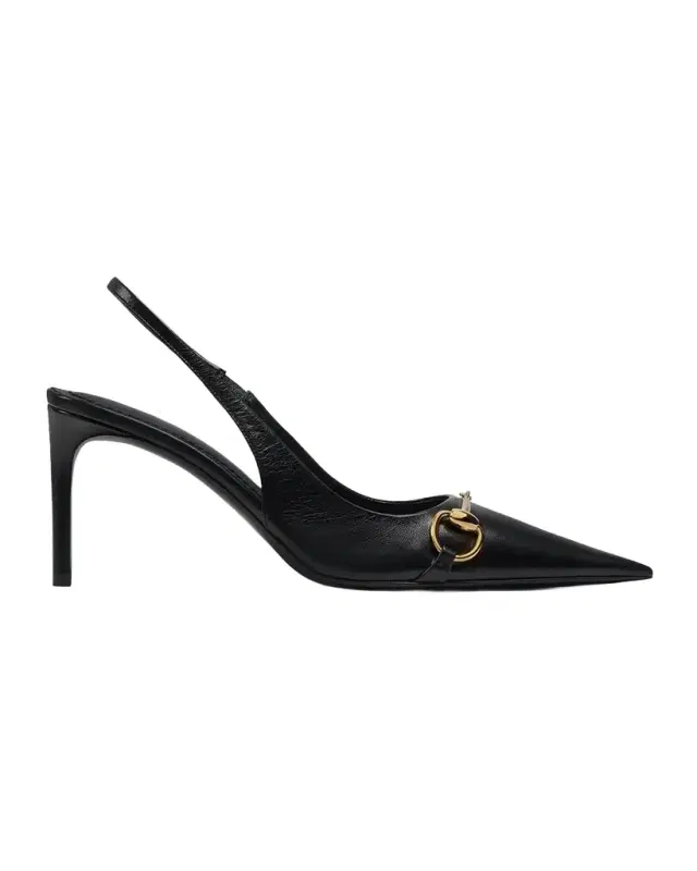 Gucci Primavera Donna 80MM Leather Slingback Pumps