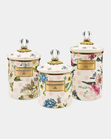MacKenzie-Childs Wildflowers Pink Large Canister | Thumbnail 2