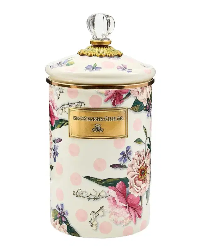 MacKenzie-Childs Wildflowers Pink Large Canister