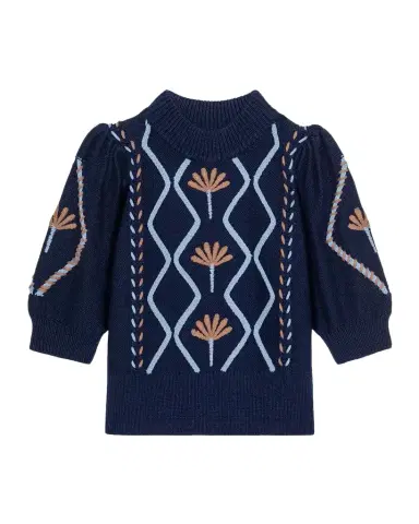 RAILS Addy Floral Cables Mock-Neck Sweater | Thumbnail 1