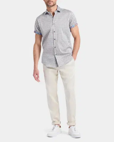 Robert Graham Men's Abbotswell Geometric Stretch-Cotton Short-Sleeve Shirt | Thumbnail 2 Robert Graham Men's Abbotswell Geometric Stretch-Cotton Short-Sleeve Shirt | Thumbnail 2