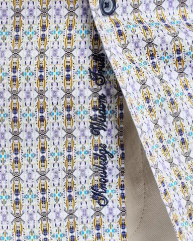 Robert Graham Men's Abbotswell Geometric Stretch-Cotton Short-Sleeve Shirt | Thumbnail 7 Robert Graham Men's Abbotswell Geometric Stretch-Cotton Short-Sleeve Shirt | Thumbnail 7