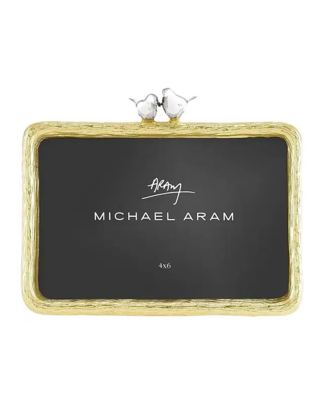 Michael Aram Lovebirds Silver & Gold Frame, 4" x 6"