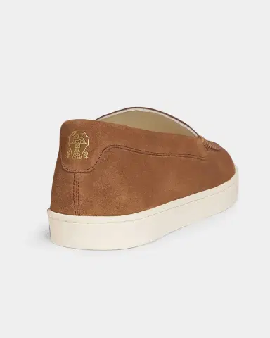 Brunello Cucinelli Men's Hybrid Venetian Suede Slip-Ons | Thumbnail 2 Brunello Cucinelli Men's Hybrid Venetian Suede Slip-Ons | Thumbnail 2