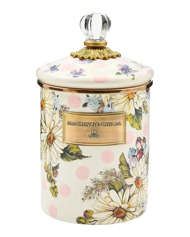 MacKenzie-Childs Wildflowers Pink Medium Canister