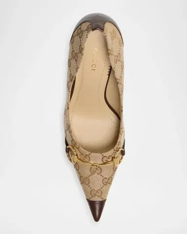 Gucci Primavera Donna 80MM GG Canvas Pumps | Thumbnail 4 Gucci Primavera Donna 80MM GG Canvas Pumps | Thumbnail 4