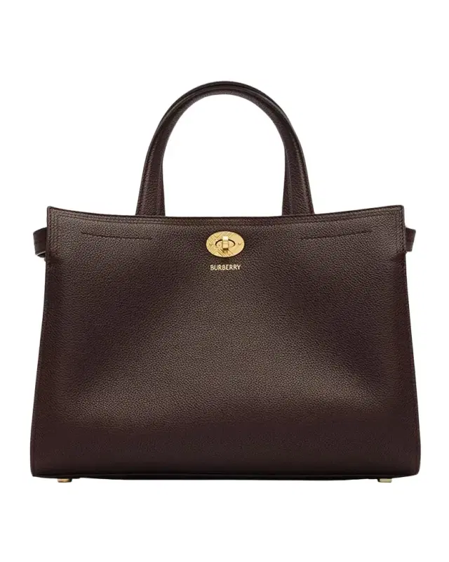 Burberry Cotswolds Small Leather & Check Tote Bag