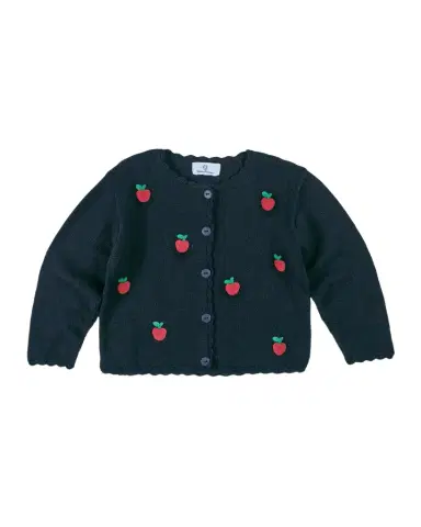 Florence Eiseman Girl's Apple Appliqué Cardigan Sweater, Size 1M-6 | Thumbnail 1