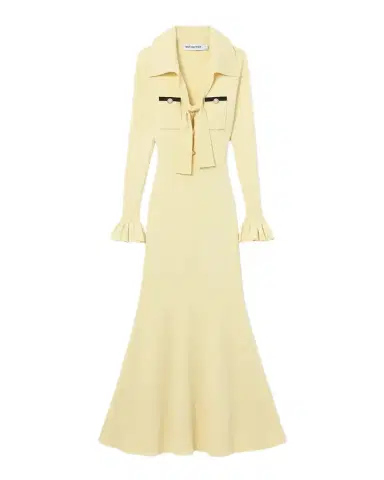 Self-Portrait Tie-Neck Knit Midi Dress | Thumbnail 1