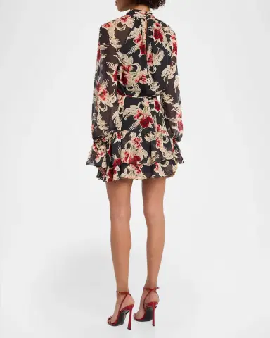 Cinq à Sept Sylvia Wilted Poppy Mini Dress | Thumbnail 3