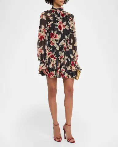 Cinq à Sept Sylvia Wilted Poppy Mini Dress | Thumbnail 4