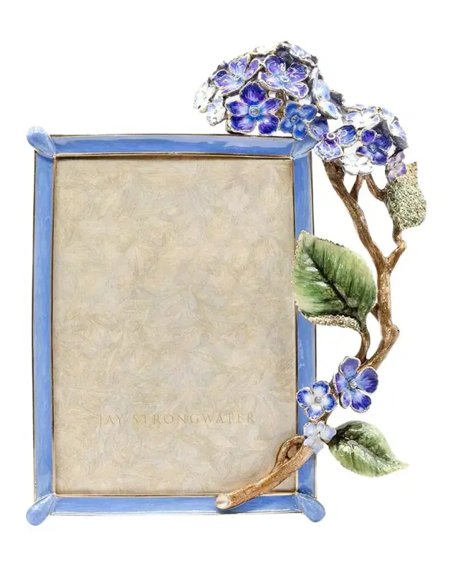 Jay Strongwater Gail Blue Hydrangea Frame, 5" x 7"