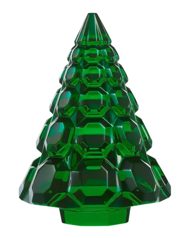 Baccarat Noel Octogone 2026 Crystal 5" Tabletop Christmas Tree, Green