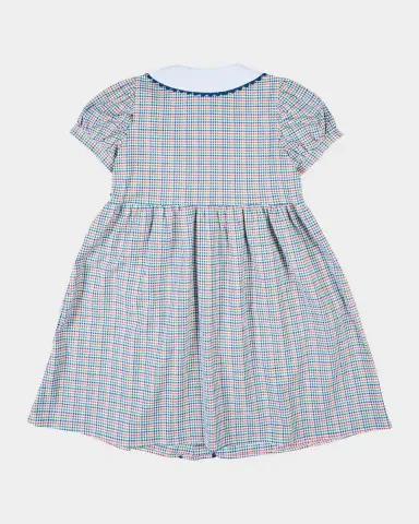 Florence Eiseman Girl's Flower Appliqué Multicolor Plaid Dress, Size -6 | Thumbnail 2
