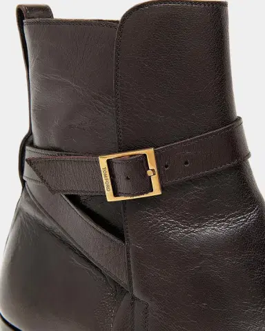 Tom Ford Men's Hainaut Grained Leather Buckle Boots | Thumbnail 3