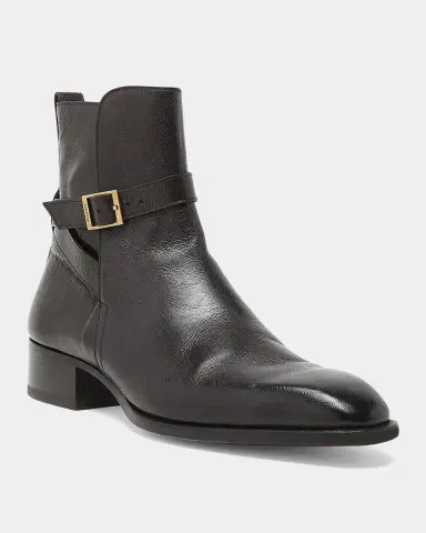 Tom Ford Men's Hainaut Grained Leather Buckle Boots | Thumbnail 5