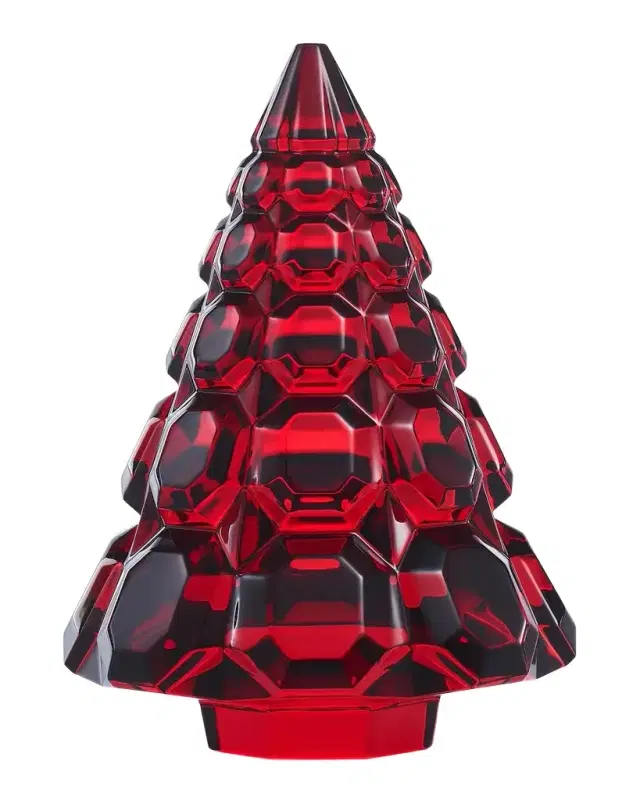 Baccarat Noel Octogone 2026 Crystal 5" Tabletop Christmas Tree, Red