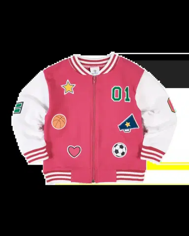 Florence Eiseman Girl's French Terry Varsity Sports Jacket, Size 2- | Thumbnail 2