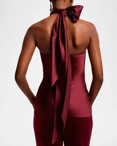 Ralph Lauren Collection Chilton Satin Halter Top | Thumbnail 3