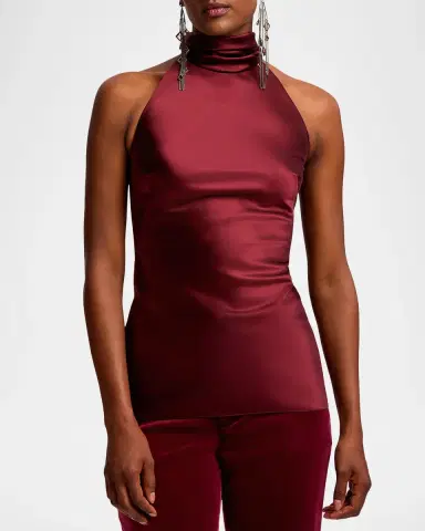 Ralph Lauren Collection Chilton Satin Halter Top | Thumbnail 4