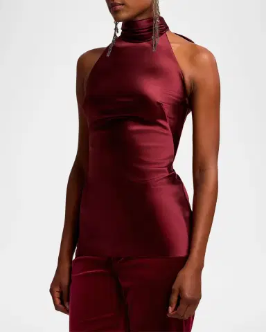 Ralph Lauren Collection Chilton Satin Halter Top | Thumbnail 6