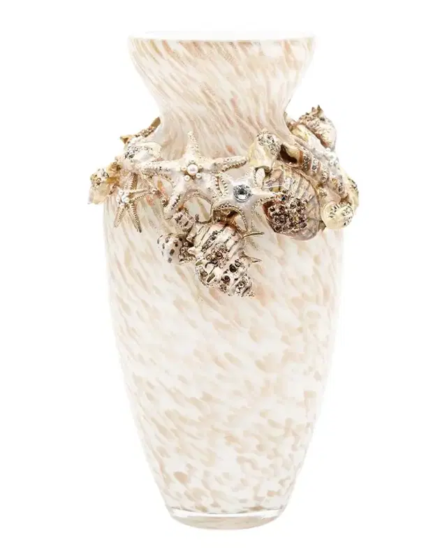 Jay Strongwater Nerina Tropical Shell 8" Vase