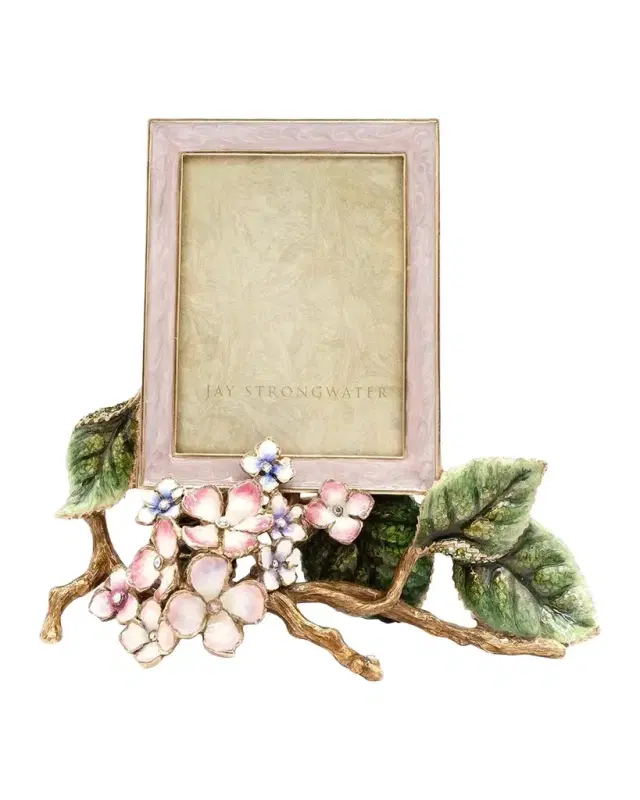 Jay Strongwater Colbie Pink Hydrangea Frame, 3" x 4"