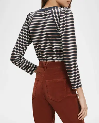 Veronica Beard Mason Striped Crewneck Baseball T-Shirt | Thumbnail 3 Veronica Beard Mason Striped Crewneck Baseball T-Shirt | Thumbnail 3