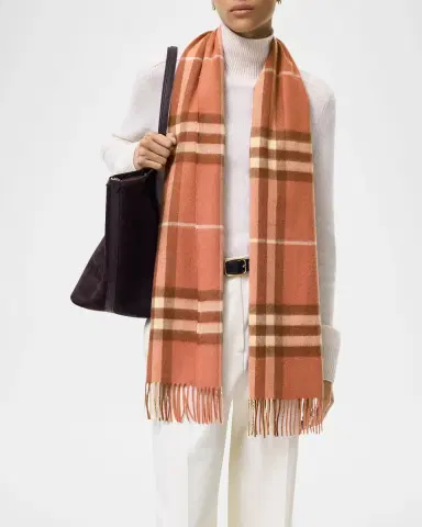 Burberry Check Cashmere Scarf | Thumbnail 4