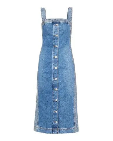 Ramy Brook Amanda Rhinestone-Trim Denim Midi Dress | Thumbnail 1