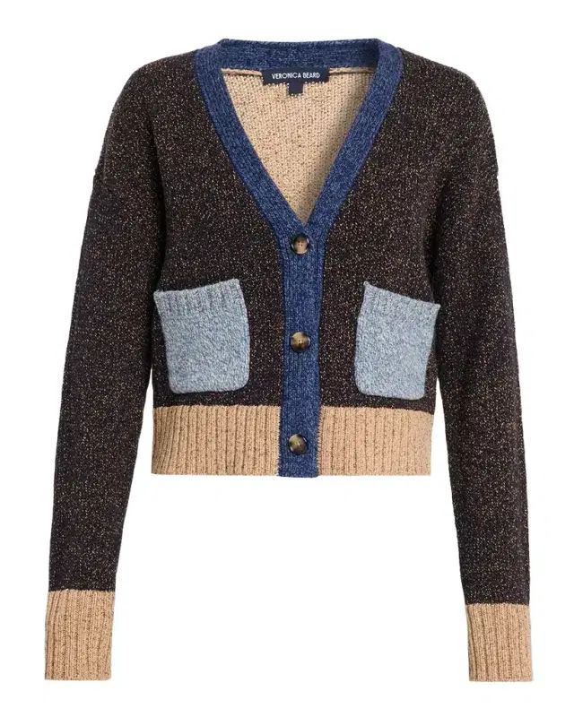 Veronica Beard Josiane Merino Wool-Blend Crop Cardigan
