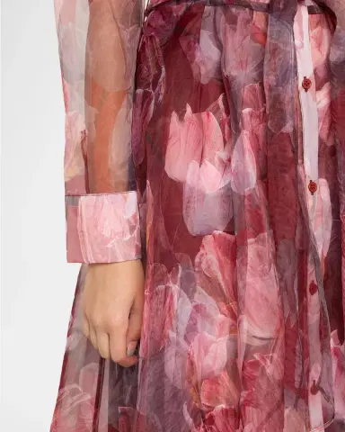 Milly Suzie Floral Semi-Sheer Midi Shirtdress | Thumbnail 5