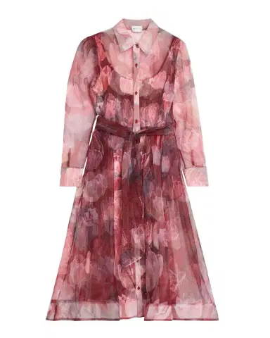 Milly Suzie Floral Semi-Sheer Midi Shirtdress | Thumbnail 1