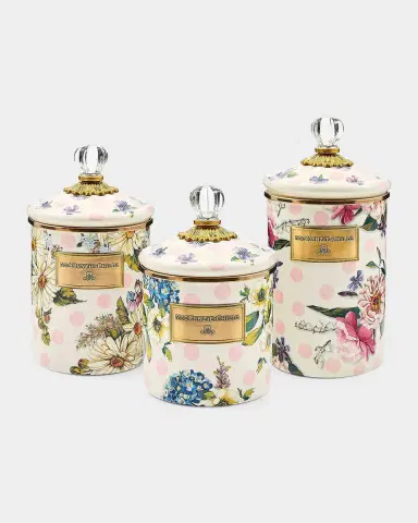 MacKenzie-Childs Wildflowers Pink Small Canister | Thumbnail 2