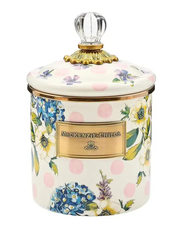 MacKenzie-Childs Wildflowers Pink Small Canister