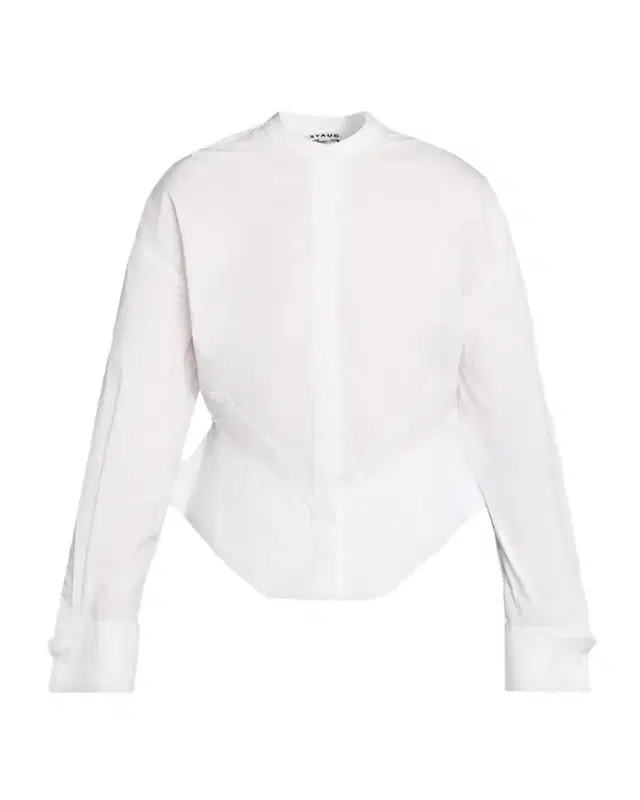Staud Rhys Stretch-Cotton Peplum Shirt