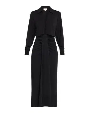Cinq à Sept Seferina Draped Long-Sleeve Jersey Dress | Thumbnail 1