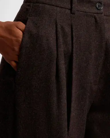 Ralph Lauren Collection Clarice Wool Herringbone Wide-Leg Pants | Thumbnail 5